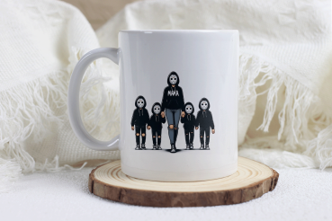 Tasse 300ml - Weiß / Halloween Mama - Family 4 Kids